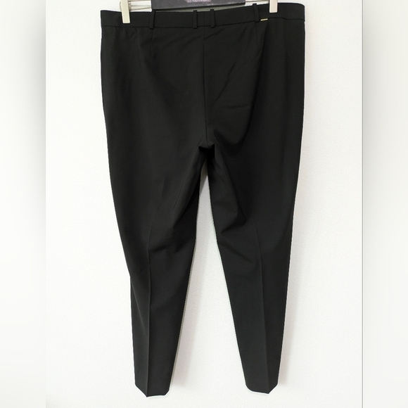 Hugo Boss Women's Size 10 Black Wool Stretchy Blend Slim Straight Pants Luxury - Picture 2 of 11